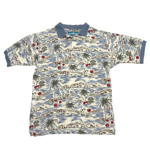 Big Dogs Hawaiian Polo Shirt Mens XL* Tropical Aloha Dog Print Casual Retro 90s